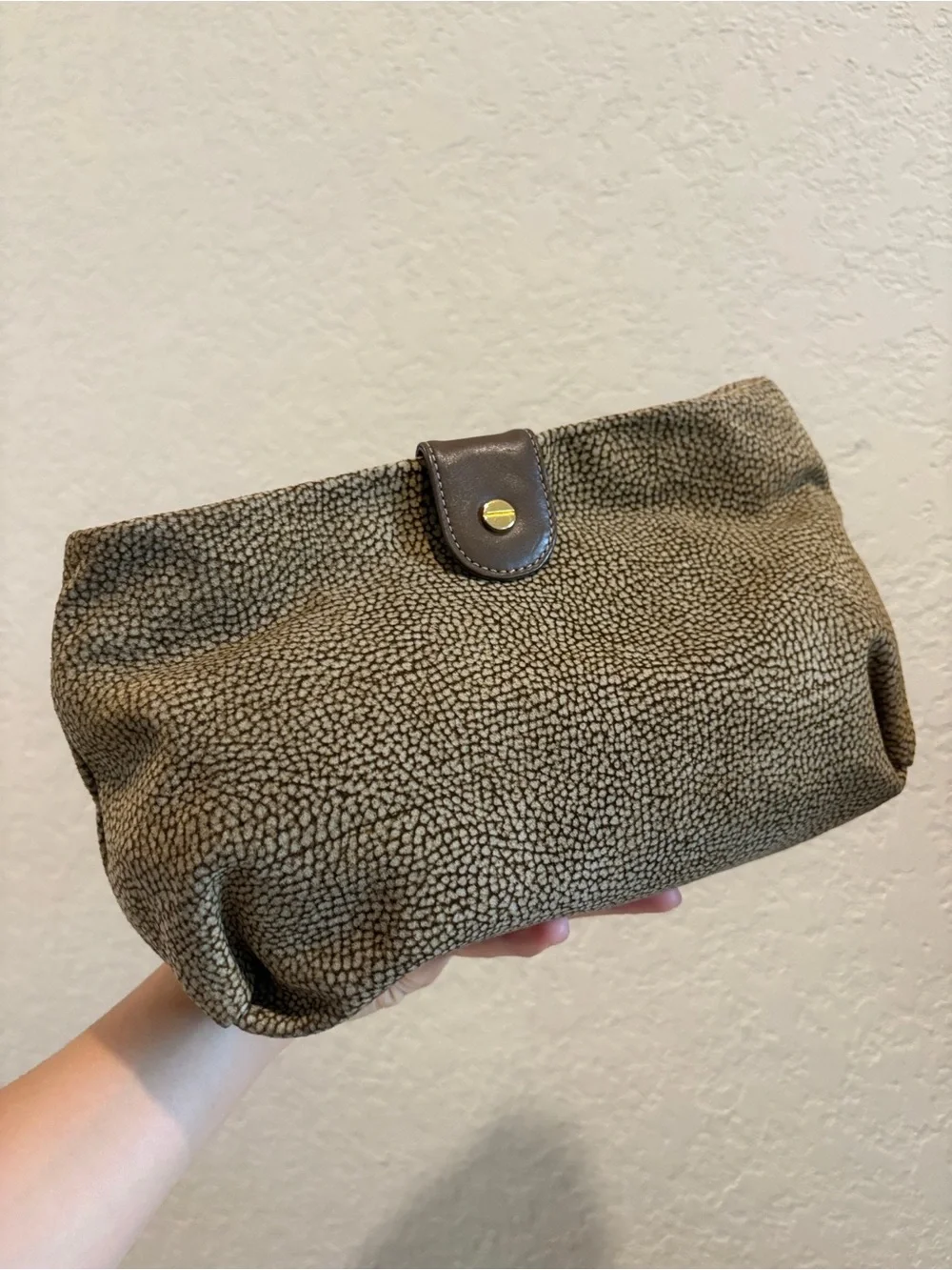 Borbonese Redwall Brown Leather Clutch